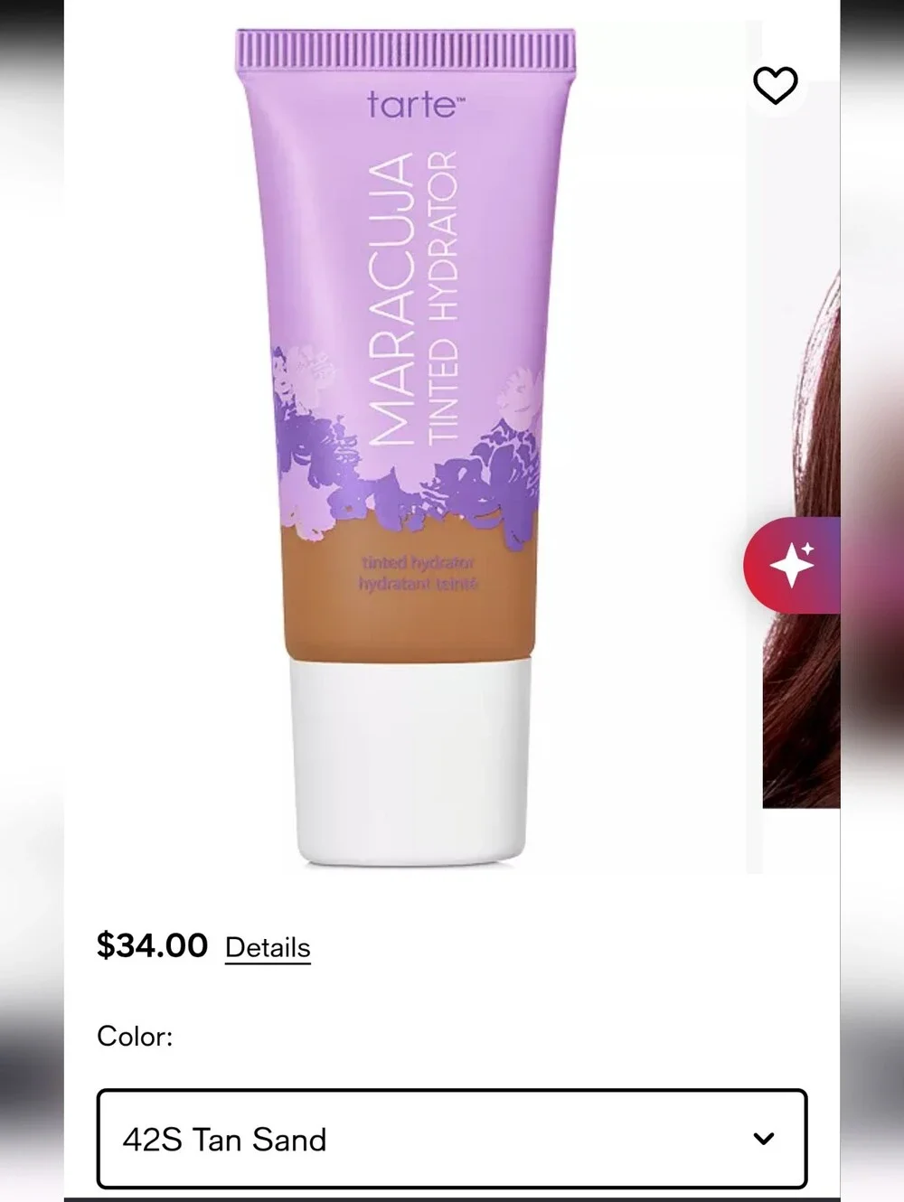 Tarte Maracuja Tinted Hydrator - Purple Packaging with Tan Shade